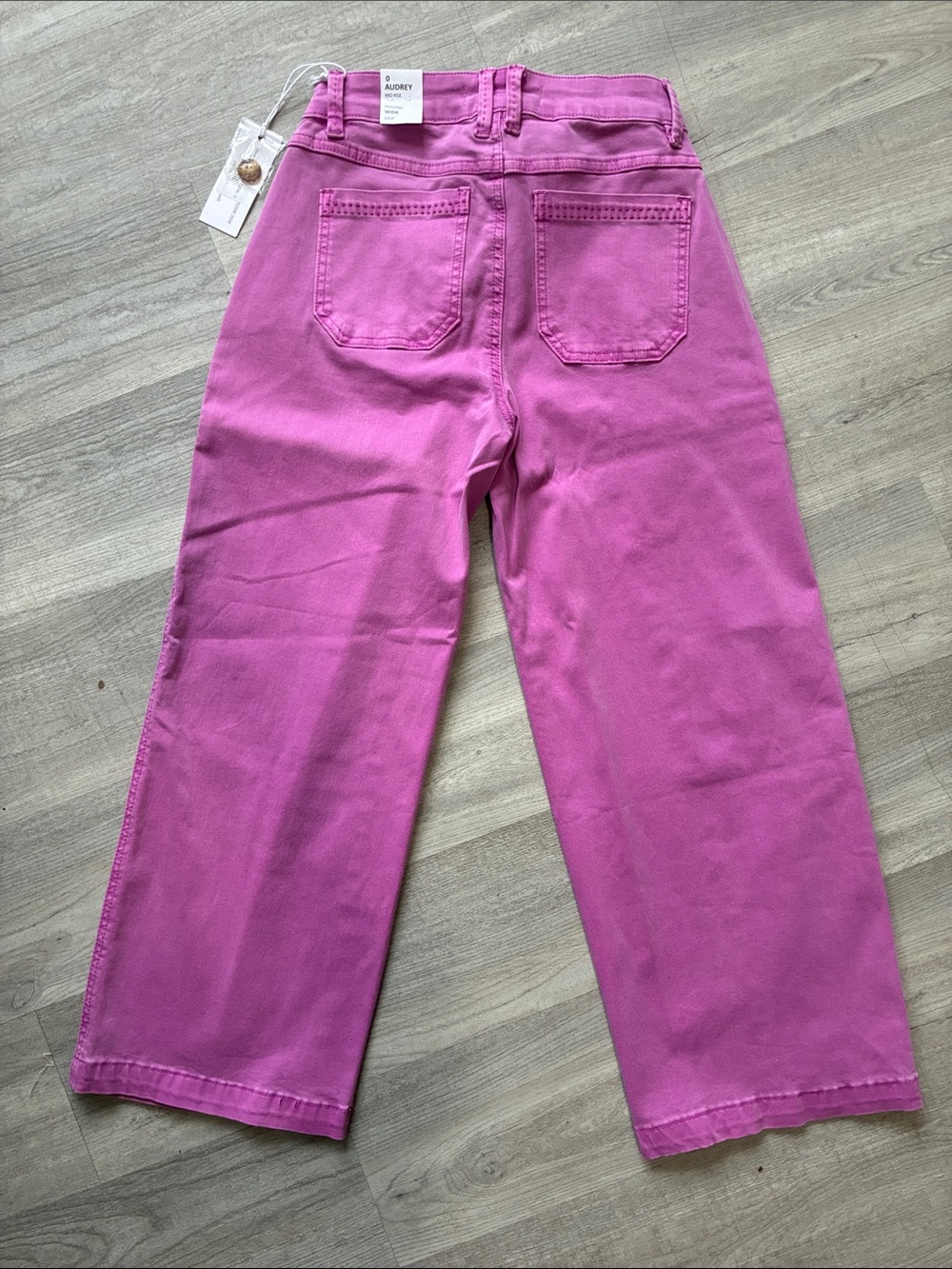 NWT Tribal Pink Mid Rise Audrey Cropped Wide Leg Jeans - Picture 2 of 5